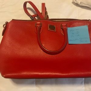 Dooney Bourke red pebble leather